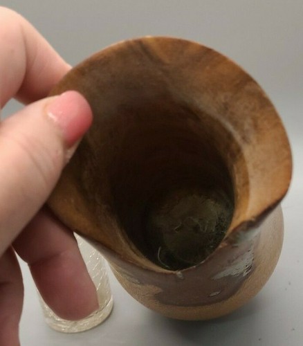 Jarrón burlwood con inserto de vidrio crepitante e incrustación de piedra - Imagen 8 de 8