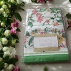 Karen Lee Layla White Multicolored Floral Print Cotton Tablecloth 70" x 132" NIP