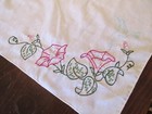 "'MORNING GLORY & HUMMINGBIRD - SMALL TABLECLOTH STAMPED FOR EMBROIDERY KIT""