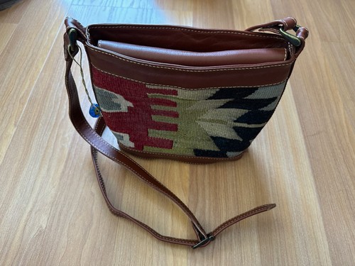 Multicolor Bohemian Handmade Wool, Silk & Leather Pocketbook Turkish Delights - Picture 1 of 9