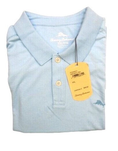 TOMMY BAHAMA WHITE  BLUE GRAY CORAL COTTON BLEND SOFT TOUCH EASY CARE POLO SHIRT - Picture 58 of 59