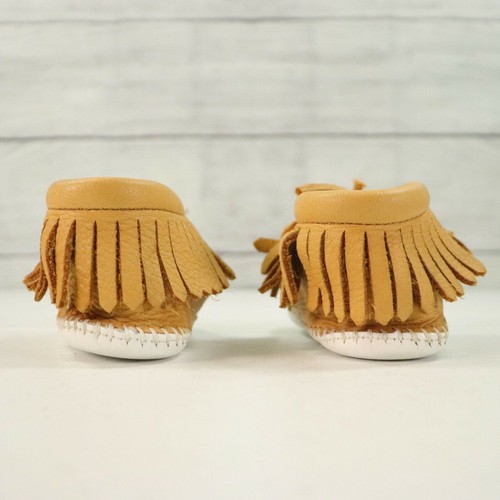 Minnetonka Infant Moccasins Size 4 Bootie Brown Leather - Picture 9 of 9