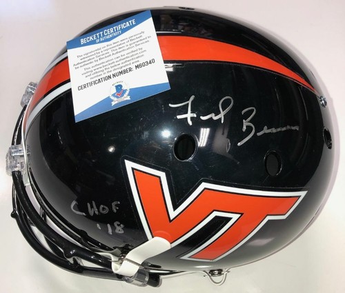FRANK BEAMER SIGNED VIRGINIA TECH HOKIES 25 LIMITED FULL SIZE HELMET BECKETT COA - Picture 2 of 5