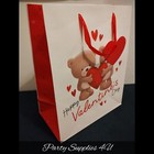 Teddy Bears Happy Valentine's Day Gift Bag with Heart Tag/Present/Love/33cm