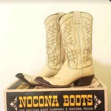 Vintage Nocona Lizard Skin Leather Cowboy Western Boots Size 5 Free Shipping