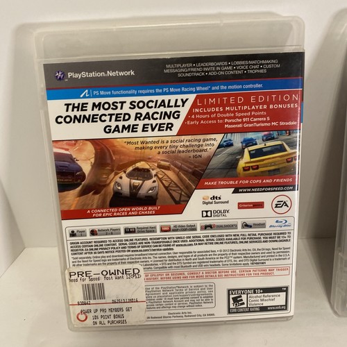 PS3 Racing Game Lot - Need For Speed Most Wanted - The Run - Dirt - Very Good - Picture 5 of 15