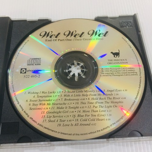 End of Part One: Their Greatest Hits by Wet Wet Wet (CD, 1994) - Picture 5 of 6