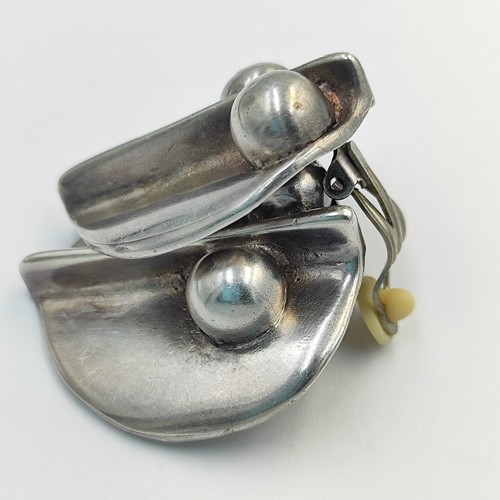 Pendientes de clip de diseñador Sidney Carron Paris joyería de diseñador vintage años 80 - Imagen 7 de 15