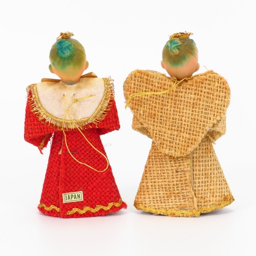 "Adornos de ángel arpillera de colección Japón ángeles de Navidad conjunto de 2 pares de pie de 5" - Imagen 12 de 24