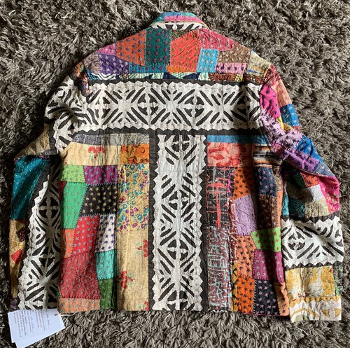Chaqueta de Algodón Acolchada Karu Research Patchwork Bordada Talla Grande $740 - Imagen 10 de 13