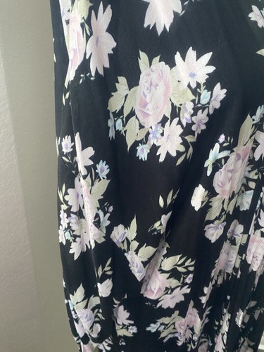 Kimono Damen Größe L komplett geblümt schwarz - Bild 3 von 4