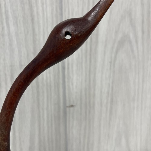 VTG Bird Stork Egret Heron Crane Carved Teak Wood Figurine Sculpture MCM 10.25" - Picture 8 of 14