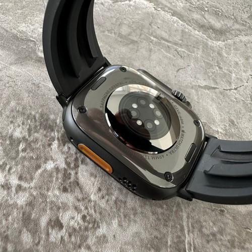 Czarny gumowy pasek do zegarka OYSTERFLEX do NOWEGO czarnego Apple Watch Ultra 49mm - Zdjęcie 21 z 24