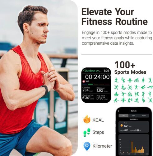 Smartwatch Women Men with Phone Function Wristwatch Sports Watch for Android IOS - Picture 4 of 8