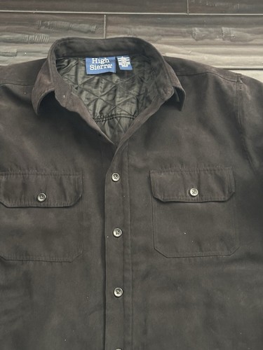 High Sierra Herren große Wildlederimitat Jacken Stepp gefüttert schwarz Shacket Langarm - Bild 5 von 6