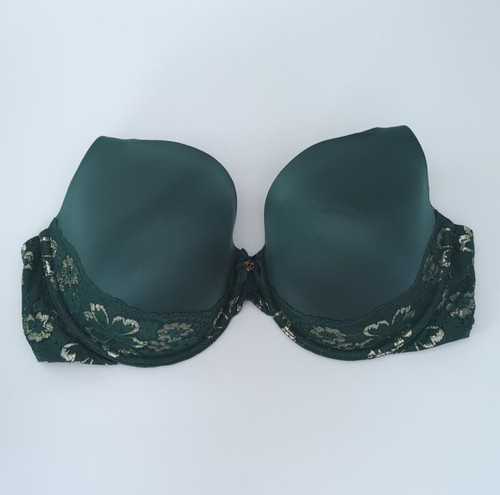 Sujetador con aros Victoria's Secret forrado cobertura perfecta verde dorado 36 DDD - Imagen 6 de 12