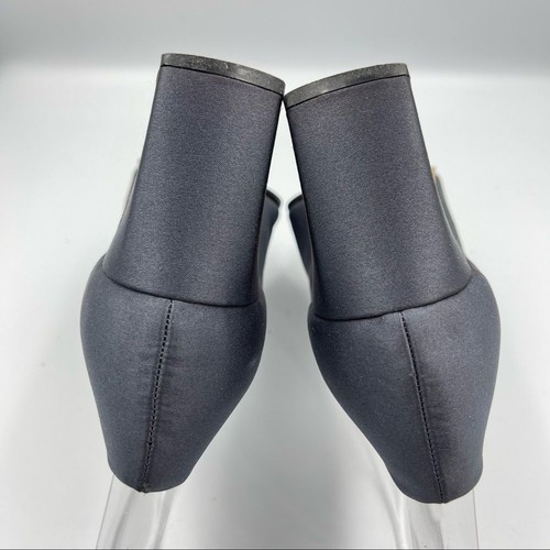 Vintage NINA With Diamonds Women Gray Satin Heels Size 7M - Picture 9 of 16