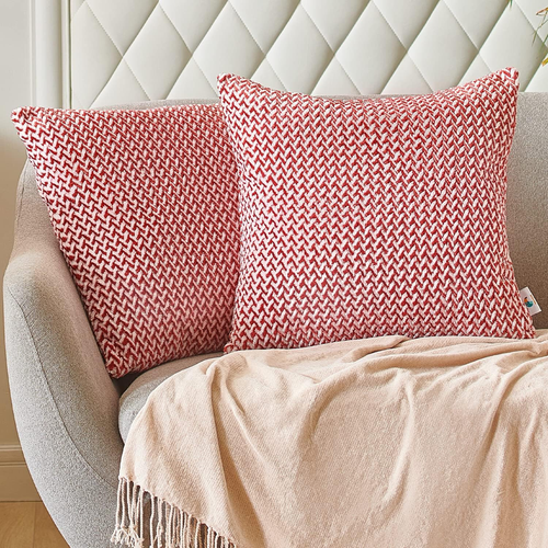 HOCHWERTIG - Kissenbezüge 2er Pack - 50x50 cm Rot Dahlie - Premium Flauschfaser - Bild 4 von 4