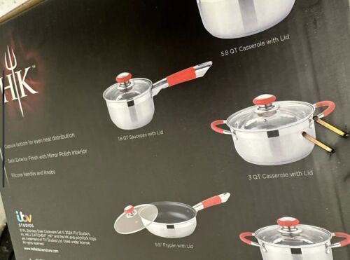 Gordon Ramsay Hells Kitchen Set 10 Pezzi Pentole e Padelle Acciaio Inox NUOVE In Scatola - Foto 3 di 3