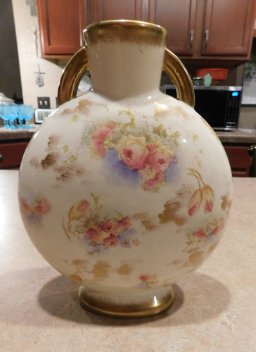 Jarrón antiguo con estampado floral W A A & Co. W A Adderly & Co 1890-1912 - Imagen 3 de 9