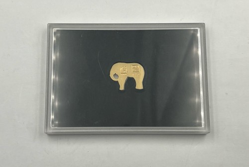 ULTRA RARE JOHNSON MATTHEY WWF ELEPHANT 5 GRAM GOLD 999 WITH ORIGINAL CASE - Picture 11 of 12