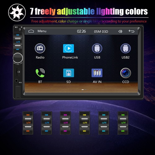 7" 1DIN Autoradio Apple Carplay Android Auto USB AUX IN FM Bluetooth aux TF MP5 - Bild 12 von 15