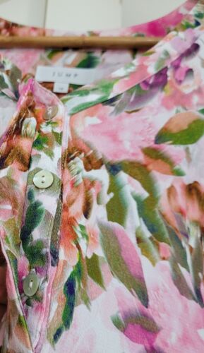 JUMP Pastel Watercolour Mini Shift Dress Size 14 Pink Green Orange Floral - Picture 5 of 12