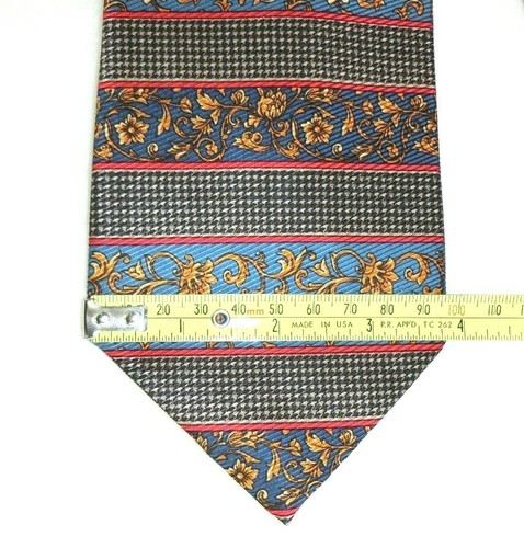 Corbata para hombre Burberrys of London 100 % seda cosida a mano EE. UU. oro filigrana 58" de largo - Imagen 8 de 8