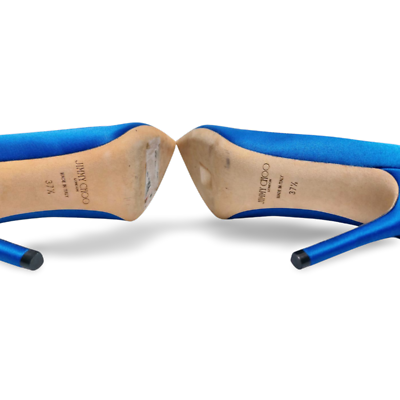 Jimmy Choo Electric Blue Satin Manda Crystal US 7.5 EU 37.5 Jimmy Choo Electric Blue Satin Manda Crystal US 7.5 EU 37.5