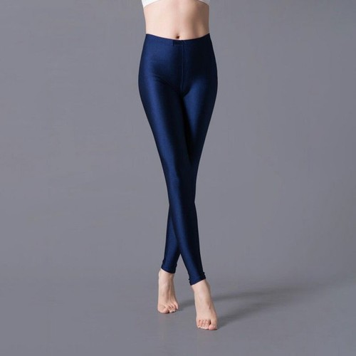 Women Glossy Leggings Shiny Stretch Pants Ballet Dance Yoga Training Candy Color - Picture 29 of 33