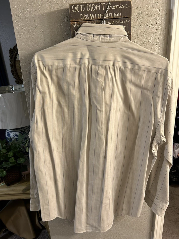 Pin Point Oxford sz 16/34 dress cream light stripes. Rountree  Williams brand - Image 3 of 3