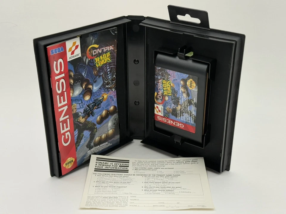 Contra: Hard Corps (Sega Genesis, 1994) Complete CIB W/ Registration Card MINT! - Image 3 of 4