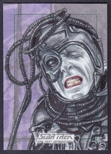 STAR TREK TNG PORTFOLIO PRINTS S2 ADAM & BEKAH CLEVELAND SKETCH CARD - Picture 1 of 2