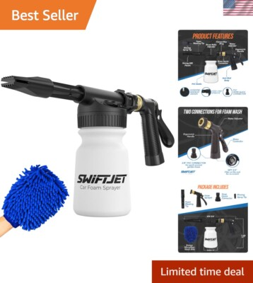 #ad Car Wash Foam Sprayer Gun with Microfiber Mitt Adjustable Pressure amp; Foam R... $83.98