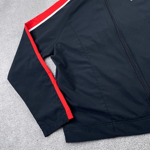 VINTAGE Nike Jacket Boys Large Black Red Stripe Track Knit Full Zip Youth Y2K - Picture 5 of 14