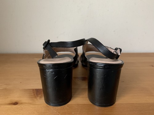 Naturalizer 27 Edit DELLA Women Sz 9M Slingback Sandals Black Leather shoes - Picture 8 of 12
