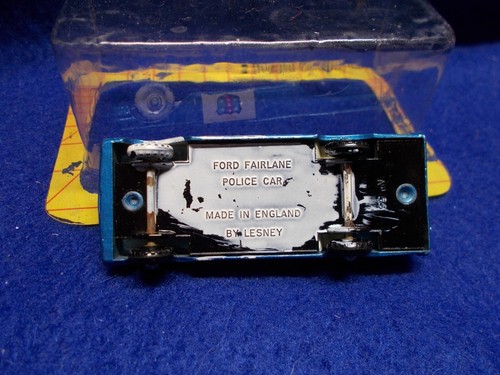 Vintage 1963 Matchbox Lesney #55 Ford Fairlane Police Car Regular Wheel - Picture 5 of 5
