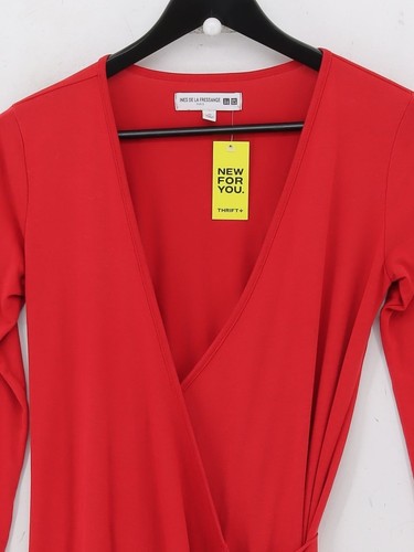 Ines De La Fressange X Uniqlo Women's Maxi Dress XS Red Polyester - Picture 3 of 6