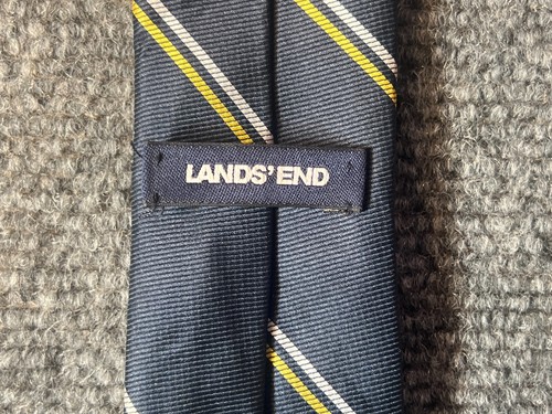 Lands End Kids Stripe Blue Neck Tie - Picture 2 of 3