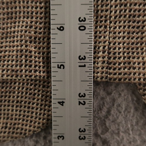 VTG Tweed Jacket XL XLT Brown Houndstooth Check 100% Wool Blazer Sport Coat 46L - Picture 12 of 16