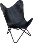 Classy Brown Goat Leather Butterfly Chair HandStich Chair with Iron Frame