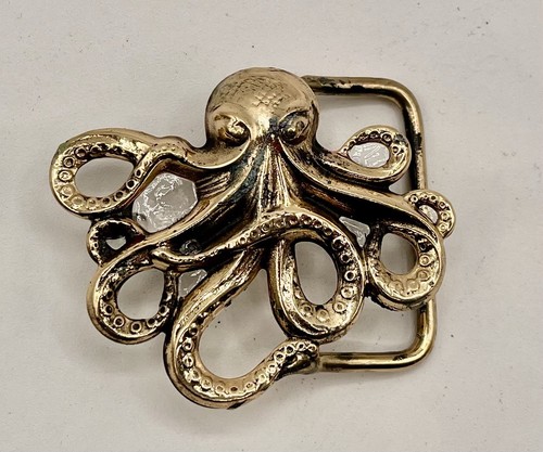 Tolle Messing Oktopus Gürtelschnalle von Silberschmied Richard Kaish.