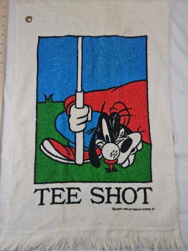 Toalla de golf Goofy vintage de Disney tiro EE. UU. Hecho 23”x16” - Imagen 2 de 7