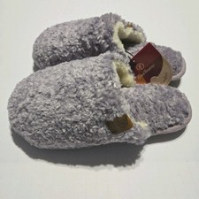 EverFoams Women's Fuzzy Purple Slippers Lightweight Memory Foam Indoor Size 5-6