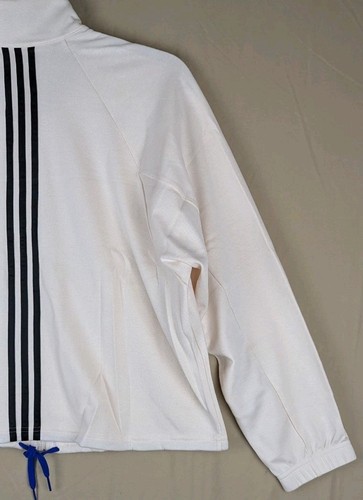 Women's Adidas Size XL Full Zip Cream Sweatshirt Track Jacket MSRP $65 - Picture 9 of 14