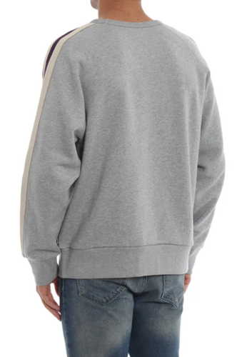 GUCCI Unisex sz XS Gray Striped Logo Sleeve Sweatshirt - Picture 6 of 7