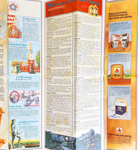 1976 Citgo Road Map Bicentennial Eastern US American Revolution Vintage 16 DWF10 - Picture 6 of 8