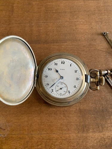 ANTIQUE ELGIN 15 JEWELL POCKET WATCH GOLD FILLED CRACKED GLASS CENTER UNTESTED - Picture 4 of 12