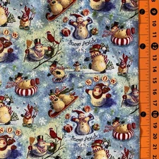 Christmas Fabric | Looking Up Snowman With GLitter | Springs YARD