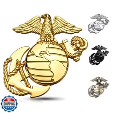 U.S.Marine Corps Car Emblem 3D Eagle Globe Anchor Metal Decal, 3.3"x3.1" We
